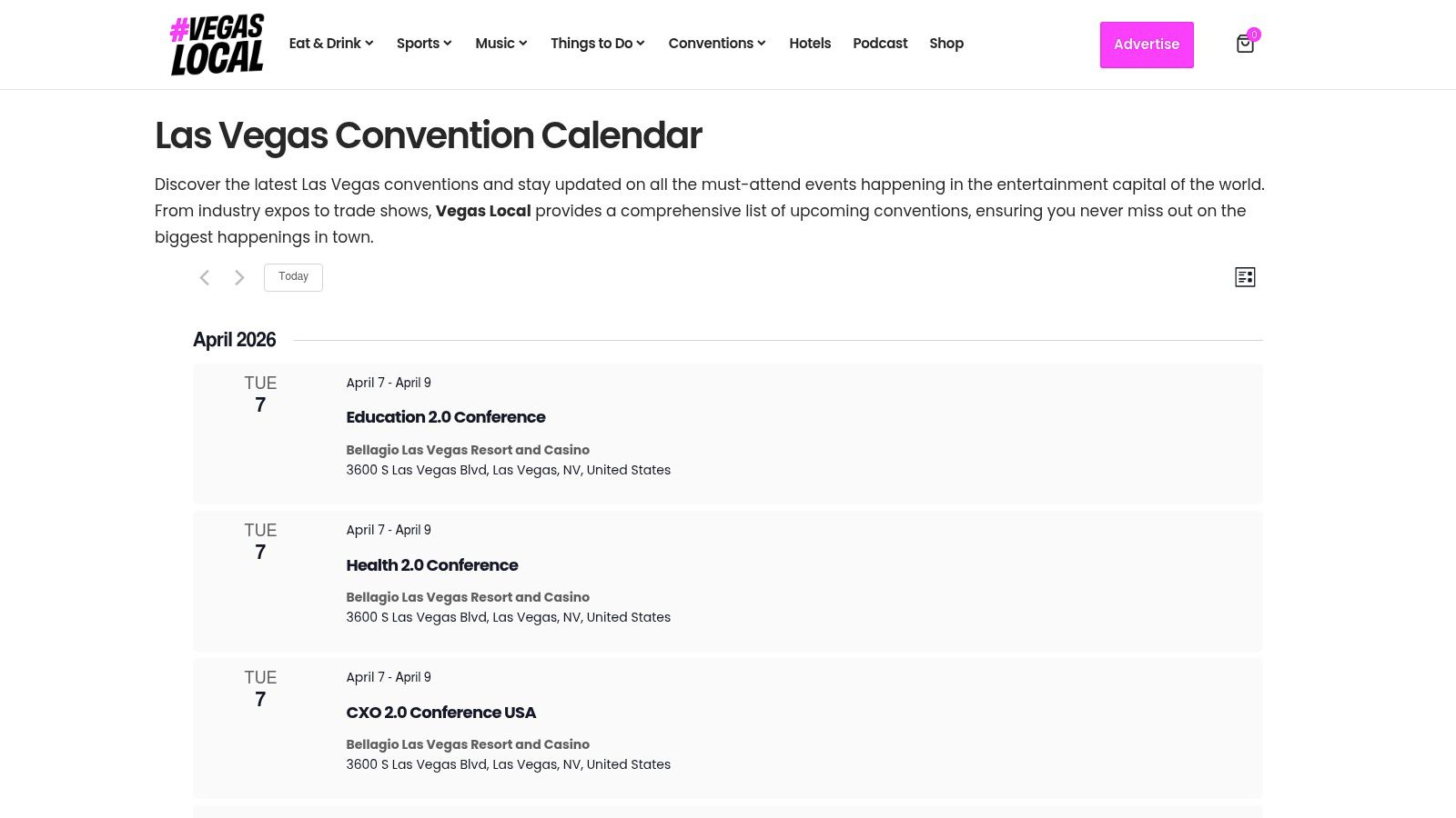 VegasLocal.com – Las Vegas Convention Calendar