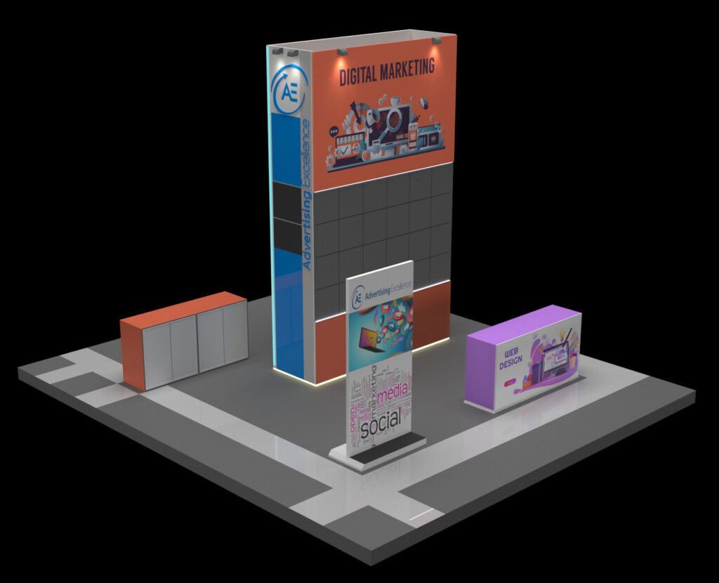 20x20 led video wall booth